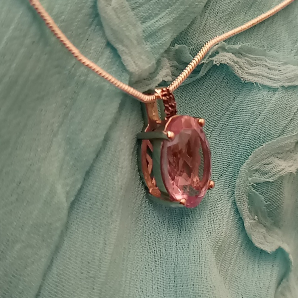 Amethyst pendant Sterling Silver With Chain 925 - Picture 2 of 4